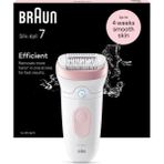 Braun Silk·épil 7, Tüyleri Kolay Almak Için Geniş Başlıklı Islak ve Kuru Epilatör, Uzun Ömürlü Pürüzsüz Cilt, Kayar Başlık, Düzenleme Başlığı Dahil, 7-030, Gümüş
