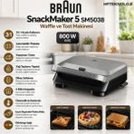 Braun Snack Maker 5 Sandviç, Waffle ve Tost Makinesi Silver - ınoks