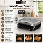 Braun Snack Maker 5 Sandviç, Waffle Ve Tost Makinesi Silver