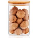 Braventa Collection 1100ML Sızdırmaz Vakumlu Bambu Kapaklı Borosilikat Cam Kavanoz – Hava Geçirmez & Dayanıklı Gıda Sakl - Standart