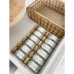 Braventa Collection 12’li Bambu Kapaklı Kare Formlu Cam Baharatlık Seti / 16 Adet Etiket Ile Gönderilir. - Standart