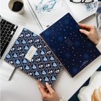 Braventa Collection A4 Spiralli Karton Kapak 2’li Set Çizgili Okul Defteri 80 Yaprak, Ders Programlı Lacivert Kalp - Standart