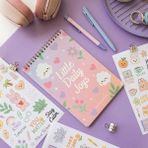 Braventa Collection A5 Sticker Book 466 Adet 18 Yaprak Renkli Etiket Defteri - Çok Renkli - Standart