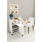 Braventa Collection Asratrend Ma-01 Katlanabilir Mutfak Adası – Tekerlekli, Dolaplı, Açılır Yemek Masası (Ma-01 Beyaz)