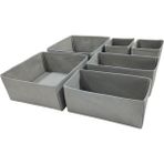 Braventa Collection Balkan Room 6'lı Gri Çekmece Içi Düzenleyici Organizer Set - Çok Amaçlı Dolap Içi Kutu Seti