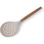 Braventa Collection Bambu Saplı Silikon Kevgir, Bambu Uzun Silikon Geniş Kevgir 27CM 3 Renk Seçenekli (Krem)