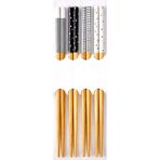 Braventa Collection Bambu Yemek Çubuğu Seti, 23 Cm, Siyah Beyaz Desenli, 4 Çift (Siyah)