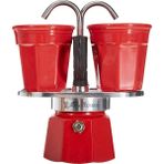 Braventa Collection Bialetti - Set Mini Express: Ocak Üstü Espresso Pişirici + 2 Cups - Renk Kırmızı - Standart - Çok Renkli
