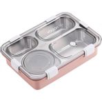 Braventa Collection Büyük Ebat 850 ml (Paslanmaz Çelik Tek Kat Dört Bölmeli Çorba Kaseli Lunch Box Yeni Nesil Sefer Tası - Standart