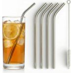 Braventa Collection Çelik Pipet Paslanmaz Çelik Metal Meşrubat Pipeti ve Pipet Temizleme Fırçası Seti 5 Parça - Standart