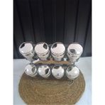 Braventa Collection Çelik Standlı Baharatlık 9 Parça Cam Çelik Baharat Seti - Standart