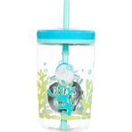 Braventa Collection Contigo Yüzen Köpek Balığı Pipetli Tritan Bardak 470 Ml, Mavi - Çok Renkli - Standart