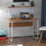 Braventa Collection Dehalimited G Masa 100X50 Metal Iskeletli Parlak Bambu Yüzey Ders Çalışma ve Bilgisayar Masası - Standart