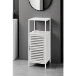 Braventa Collection Digithome Bambu Beyaz Lake 1 Kapaklı 2 Raflı Banyo Düzenleyici Organizer Dik Dolap DB-0044 - Standart - Çok Renkli
