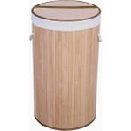 Braventa Collection El Yapımı Hasır Katlanır Çamaşır Sepeti Yuvarlak 60 Litre (35CM*35CM*61CM), Doğal Malzemeden Üretilm - Standart