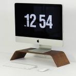 Braventa Collection Fagus Wood Dayanıklı Ağaç Monitör Ayağı ve Yükseltici Bilgisayar Standı (Ceviz)