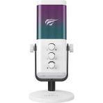 Braventa Collection Havit GK65 Rgb Profesyonel Yayıncı Mikrofonu 192KHZ 24BIT Hi-Fi Dahili Ses Kartlı (Beyaz)