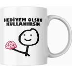 Braventa Collection Hediyem Olsun Komik Yazılı Kupa Bardak Hediyelik Çay Kahve Kupası Coffee Mug - Çok Renkli - Standart