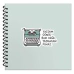 Braventa Collection Hisli Şeyler 50 Yaprak Çizgili Sert Kapak Stickerli Defter, Yazsan Gönül Razı Değil Yazmasam Olmaz, - Standart