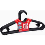 Braventa Collection Huub Hanger Plastik Slim Askı, Elbise Askısı, Siyah Askı (Standart, Adet, 10)