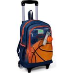Braventa Collection Işıklı Tekerlekli Turuncu Lacivert Basketbol Çekçek Okul Çantası - Erkek Çocuk - Standart