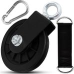 Braventa Collection Kablo Kasnağı, 90MM Dönebilen Sessiz Kasnak, Askı Kayışı ve Karabinalı, 360 Derece Ip Kasnağı, Ev Sp