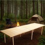 Braventa Collection Katlanır Kamp, Piknik ve Bahçe Masası 75X228 cm - Ham Naturel Renk - Standart