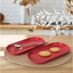 Braventa Collection Kırmızı Noyan Kayık Tabak 2 Adet 28 cm 506 - Standart