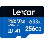 Braventa Collection Lexar 633 x 256 GB Micro , Microsdxc Uhs-I Kartı + Sd Adaptörü, 100 Mb/sn'ye Kadar Okuma, Micro Sd A - Standart