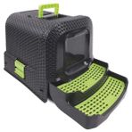 Braventa Collection M-Pets Eco Rattan Kapalı Kedi Tuvaleti Black/green 69X42X41CM