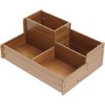 Braventa Collection Masa Üstü Organizer, Kalem ve Makas Tutucu, Kahverengi Meşe, Ofis Masası Düzenleyici, Çok Bölmeli