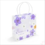 Braventa Collection Mat Şeffaf Pvc Çiçek Desenli Hediye Çantası 24×22×10 cm – Lila