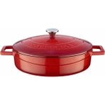 Braventa Collection Metal Döküm Çok Amaçlı Yayvan Tencere, Trendy 24 cm 2.47 L Kırmızı - Standart