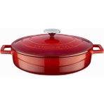 Braventa Collection Metal Döküm Çok Amaçlı Yayvan Tencere, Trendy, 28 Cm, 3.51 L Hacim, Kırmızı - Standart
