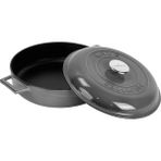 Braventa Collection Metal Premium Serisi - Döküm Çok Amaçlı Tencere, Yuvarlak, 28 Cm, Majolik Gri, Kubbe Kapak - Standart