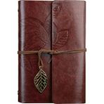Braventa Collection Nectaroy Retro Vintage Yapraklı Not Defteri, Klasik Pu Deri Kapak, Seyahat Defteri, Travel Journal, - Çok Renkli - Standart