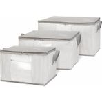 Braventa Collection Ocean Home Textile 3'lü Pvc Pencereli Stuff & Things Gri Çizgili Hurç Set - Standart