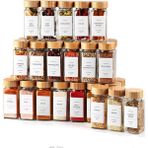 Braventa Collection Promosyonca Cam Baharatlık Seti, 12 Adet, Bambu Kapaklı, Etiketli - Standart