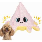 Braventa Collection Proud Wave Ahtapot Köpek Oyuncağı Peluş Zilli Vikvikli Çift Taraflı Çekiştirme Oyuncağı (Pembe-Sarı)