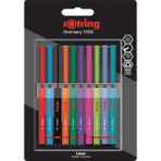 Braventa Collection Rotring Fineliner, Ince Keçe Uçlu Kalem 0.4 Mm, 10'lu Paket, Karışık Renkler - Standart