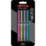 Braventa Collection Rotring Fineliner, Ince Keçe Uçlu Kalem 0.4 Mm, 4'lü Paket, Canlı Renkler - Standart