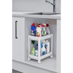 Braventa Collection Sas Haus Flex Elite Pro 2 Katlı Beyaz Tekerlekli Çok Amaçlı Banyo & Mutfak Düzenleyici Raf - Evye Al