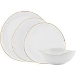 Braventa Collection Streamline Middle Gold 24 Parça 6 Kişilik Porselen Yemek Takımı