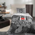 Braventa Collection Taç Beşiktaş Kartal Renkli Klişe Pamuk Nevresim Takımı, Çok Renkli, Küçük Tek Kişilik