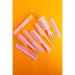 Braventa Collection Taşınabilir Kuaför Çantası, Renkli, 8 Parça Saç Tarağı Seti, Profesyonel Ürün, Saç Tarak Seti (Pembe - Standart