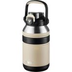 Braventa Collection Tkk Büyük Boy 1000ML Pipetli/pipetsiz Kullanım Askılı Paslanmaz Çelik Termos Matara (Bej)