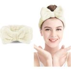 Braventa Collection Toyaş Fiyonk Peluş Bandana Makyaj Spa Saç Bandı Krem