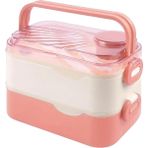Braventa Collection Vagonlife Bento 1350ML Lunchbox 2 Katlı 3 Bölmeli ve Sosluklu Çelik Sefer Tası Yemek Kutusu Çatal Ka - Standart