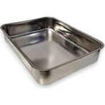Braventa Collection Yoğurt Tepsisi Paslanmaz Çelik Çok Amaçlı Dikdörtgen Büyük Metal Tava Fırın Saklama Kabı (36,5 x 26,