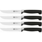 Braventa Collection Zwilling Four 4'lü Biftek Bıçağı Seti, Paslanmaz Çelik, Siyah